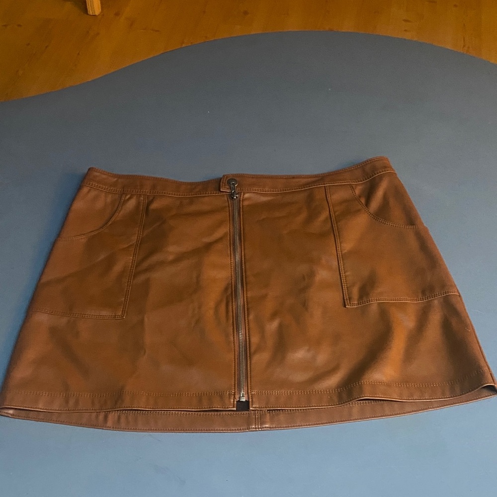No Boundaries Brown pleather Mini Skirt